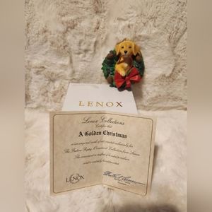 Lenox A Golden Christmas Golden Retriever Christmas Ornament 2000, NIB